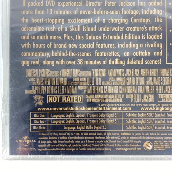 King Kong DVD Deluxe Extended Edition 3 Disc Set 2006 NEW Sealed - Picture 7 of 11